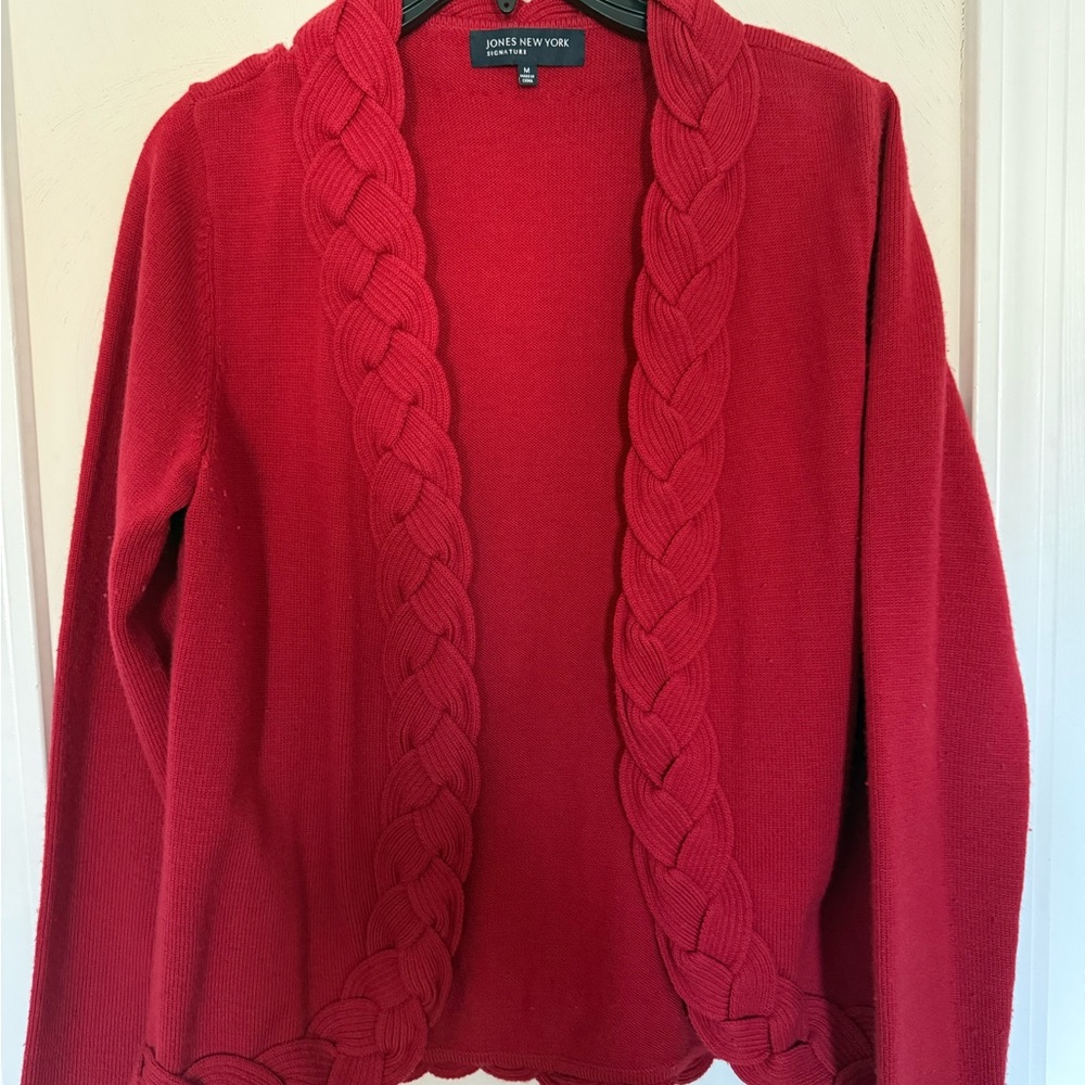 Jones New York Scarlet Braided Cardigan